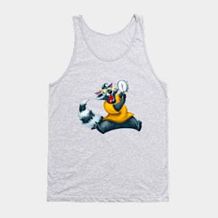 Raccoon playing Tamborim Tank Top